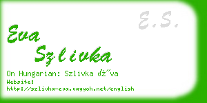 eva szlivka business card